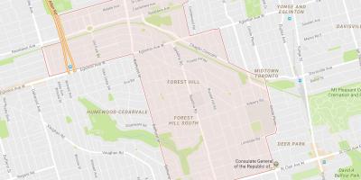 Map of Forest Hill neighbourhood Toronto