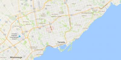 Map of Glen Park district Toronto
