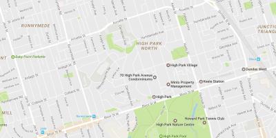 Map of High Park neighbourhood Toronto