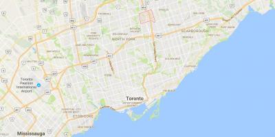 Map of Hillcrest Village district Toronto