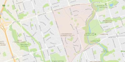 Map of Humber Valley Village neighbourhood Toronto