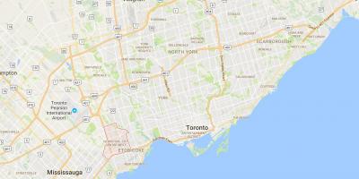 Map of Islington-City Centre West district Toronto