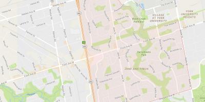 Map of Jane and Finch neighbourhood Toronto