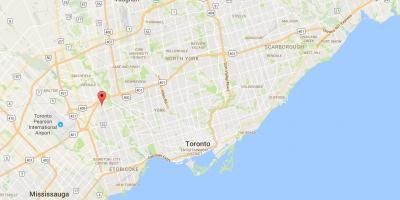 Map of Kingsview Village district Toronto