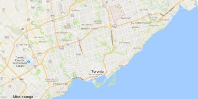 Map of L'Amoreaux district Toronto