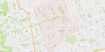 Map of L'Amoreaux neighbourhood Toronto