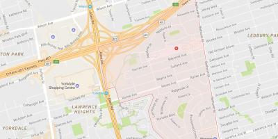 Map of Lawrence Manor neighbourhood Toronto
