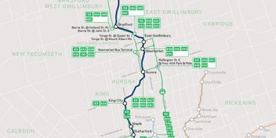 Map of line Barrie Go Transit