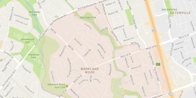 Map of Markland Wood neighbourhood Toronto