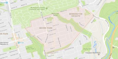 Map of Moore Park neighbourhood Toronto