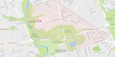Map of Mount Dennis neighbourhood Toronto