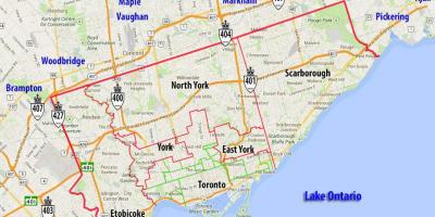 Map of municipalities Toronto