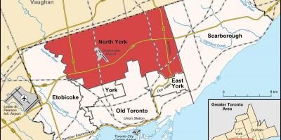 Map of North York Toronto