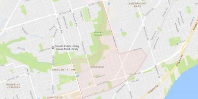 Map of Oakridge neighbourhood Toronto