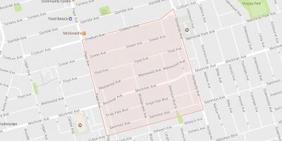 Map of Pape Village neighbourhood Toronto