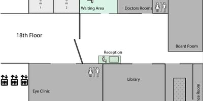 Map of Princess Margaret Cancer Centre Toronto 8th floor​​​​
