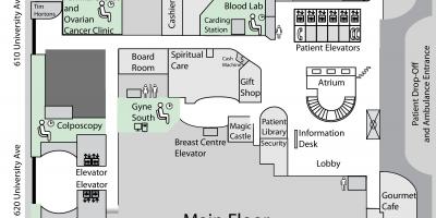 Map of Princess Margaret Cancer Centre Toronto main floor
