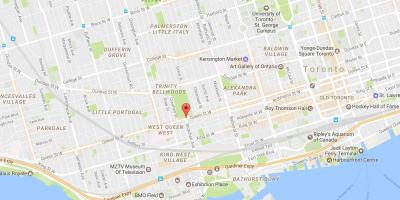 Map of Queen Street West neighbourhood Toronto