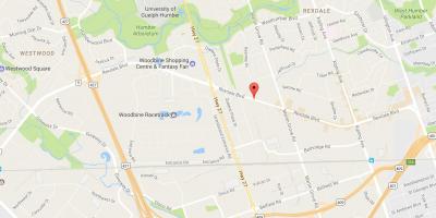 Map of Rexdale boulevard Toronto