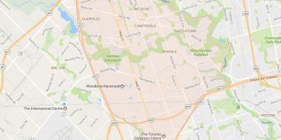 Map of Rexdale neighbourhood Toronto