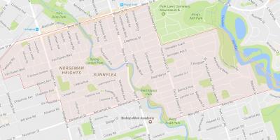 Map of Sunnylea neighbourhood neighbourhood Toronto
