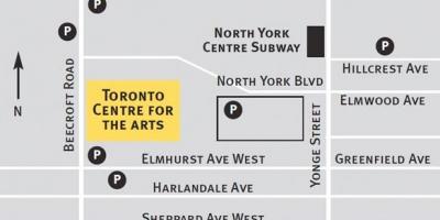 Map of Toronto centre for the arts
