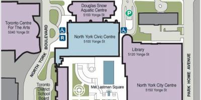 Map of Toronto Centre for the Arts parking