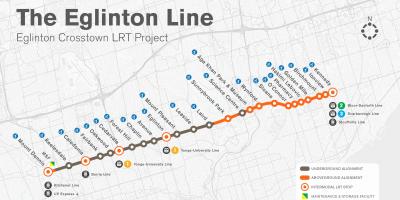 Map of Toronto subway Eglinton line project