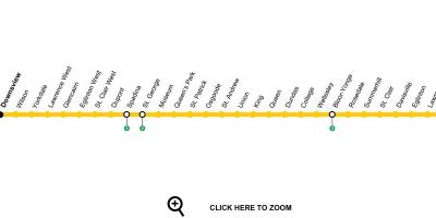 Map of Toronto subway line 1 Yonge-University