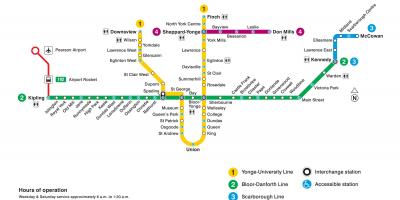Map of Toronto TTC subway