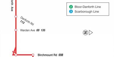 Map of TTC 20 Cliffside bus route Toronto