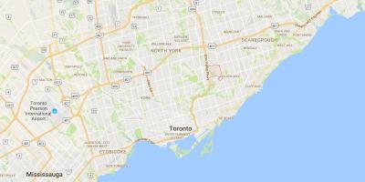 Map of Victoria Village district Toronto