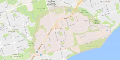 Map of West Hill neighbourhood Toronto