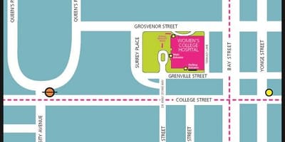 Map of Women's College Hospital Toronto