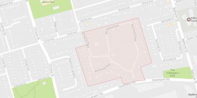 Map of Wychwood Park neighbourhood Toronto