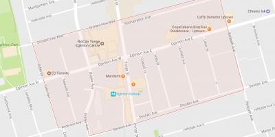 Map of Yonge and Eglinton neighbourhood Toronto