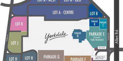 Map of Yorkdale Shopping Centre parking